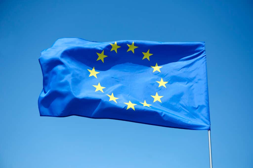 european union flag blue background